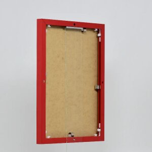 Hliníkový obrazový rám Quadro 60x80 cm s červeným čirým sklem s efektem