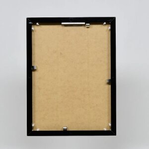 Efektní hliníkový obrazový rám Quadro 59,4x84,1 cm černý s vysokým leskem a čirým sklem