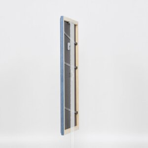 Efektní dřevěný rám profil 32 šedomodrý 14,8x21 cm normální sklo