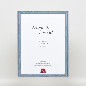 Efektní dřevěný rám profil 32 šedomodrý 14,8x21 cm normální sklo