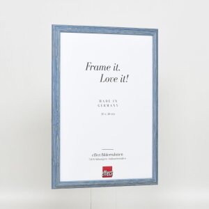 Efektní dřevěný rám profil 32 šedomodrý 14,8x21 cm normální sklo