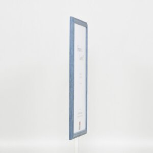 Efektní dřevěný rám profil 32 šedomodrý 14,8x21 cm normální sklo