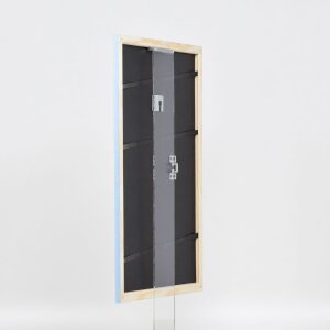 Efektní dřevěný rám profil 32 modrý 30,5x91,5 cm normální sklo