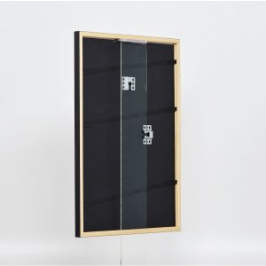 Efektní rám na obrazy z masivního dřeva profil 39 černý 25x80 cm normální sklo