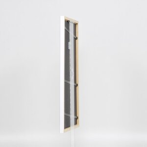 Efektní rám na obrazy z masivního dřeva profil 39 bílý 10,5x14,8 cm normální sklo