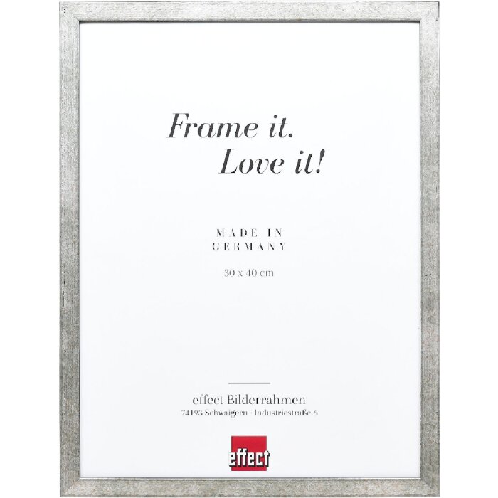 Effect Dřevěný rámeček na fotografie Profil 42 s čirým sklem a stříbrným lemem 10,5x14,8 cm