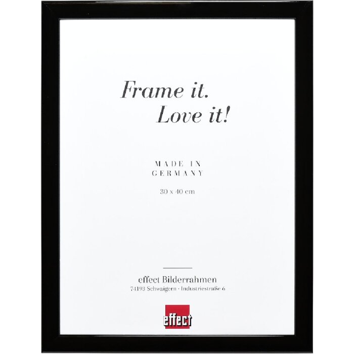 Effect Dřevěný rámeček na fotografie Profil 43 černý lesklý 30x30 cm