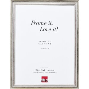 Effect Holzrahmen Profil 44 silber 18x24 cm Normalglas