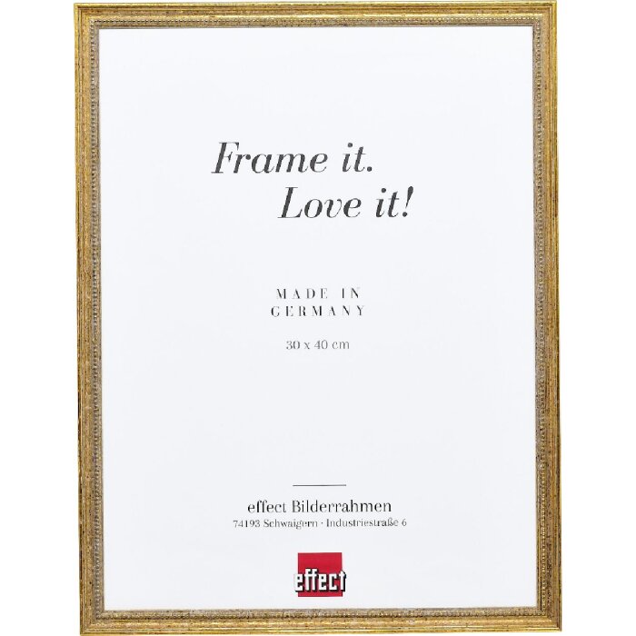 effect Rámeček na fotografie dřevěný antik-zlatý 18x32 cm s čistým sklem