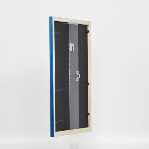 Efektní dřevěný rám profil 89 modrý 30,5x91,5 cm normální sklo