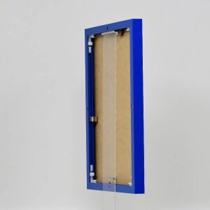 Efektní hliníkový obrazový rám Quadro 25x60 cm modré antireflexní sklo zadní panel MDF