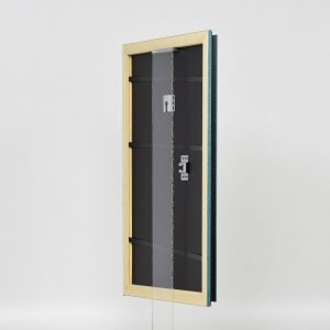 Efektní dřevěný rám profil 21 modrý 62x93 cm antireflexní sklo