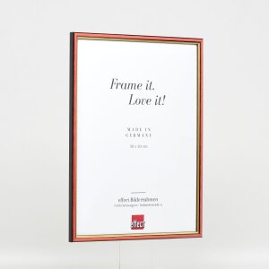 Efektní dřevěný rámový profil 23 červený 25x50 cm antireflexní sklo