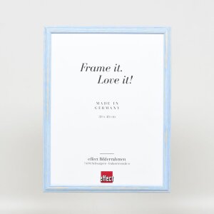 Efektní dřevěný rám profil 32 modrý 25x35 cm antireflexní sklo