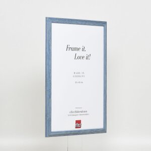 Efektní dřevěný rámový profil 32 šedomodrý 50x60 cm antireflexní sklo