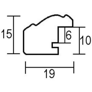 Efektní dřevěný rámový profil 32 modrý 10,5x14,8 cm antireflexní sklo