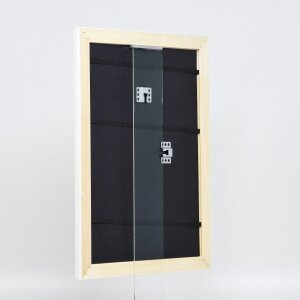 Efektní dřevěný barokní rám profil 37 bílý 60x90 cm antireflexní sklo