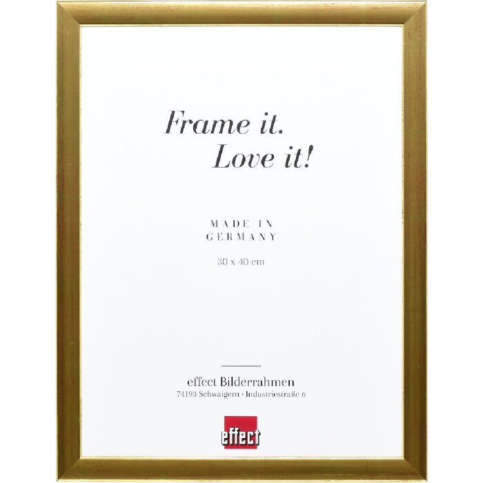 Effect Dřevěný rámeček na obrazy 40x50 cm zlatý s protireflexním sklem