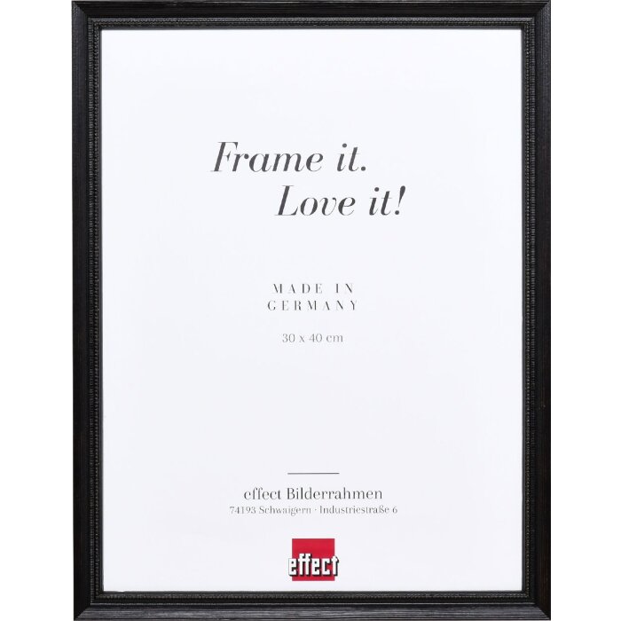 Effect dřevěný rám profil 48 černý s antireflexním sklem 25x50 cm