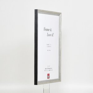 Effect Dřevěný rámeček Profil 48 stříbrný s antireflexním sklem 25x80 cm