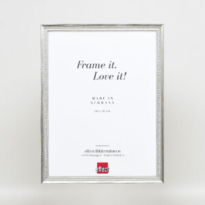 Effect Dřevěný rám profil 48 stříbrný s antireflexním sklem 50x60 cm