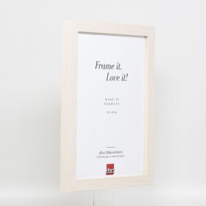 Efektní dřevěný obrazový rám profil 52 bílý 25x60 cm antireflexní sklo