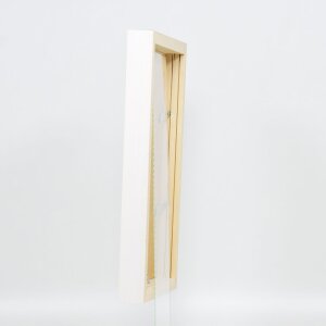 Efektní dřevěný obrazový rám profil 55 bílý 9x13 cm antireflexní sklo