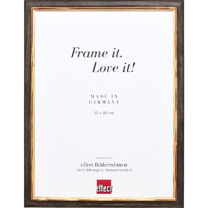 Effect dřevěný rámeček profil 67 tmavě hnědý s protizářivým sklem 20x25 cm