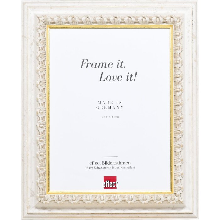 effect Dřevěný obrazový rám Profil 80 bílý s antireflexním sklem 28x35 cm