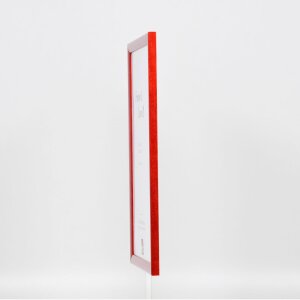 Efektní dřevěný rámový profil 89 červený 13x13 cm antireflexní sklo