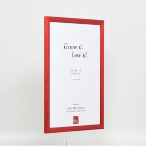 Efektní dřevěný rámový profil 89 červené antireflexní sklo 15x20 cm