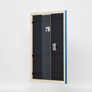 Efektní dřevěný rámový profil 89 modrý 25x60 cm antireflexní sklo