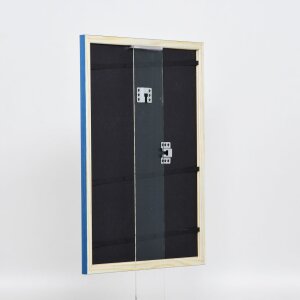 Efektní dřevěný rámový profil 89 modrý 25x60 cm antireflexní sklo