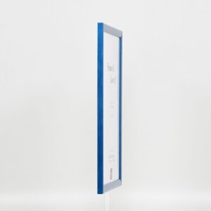 Efektní dřevěný rámový profil 89 modrý 40x60 cm antireflexní sklo
