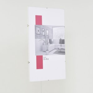 Efektní klipový rám 24x30 cm z akrylového skla Bezrámový držák obrázků pro montáž na stěnu