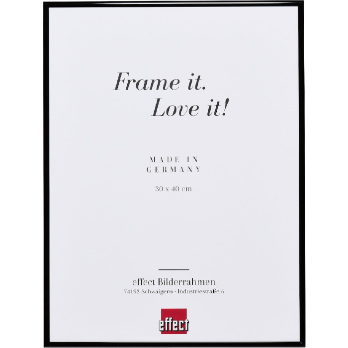 Hliníkový obrazový rám Quadro 27x48 cm s černým akrylovým sklem s vysokým leskem