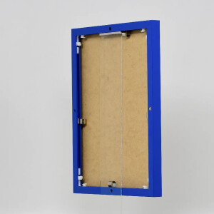 Hliníkový obrazový rám Quadro 14,8x21 cm s modrým akrylovým sklem s efektem