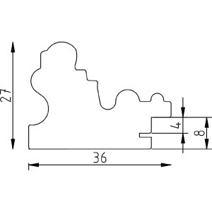 Effect Dřevěný rámeček barokní hnědý 50x70 cm