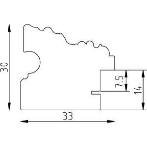 Effect Dřevěný rámeček Profil 75 Barokní styl zlatý 61x91,5 cm s umělým sklem