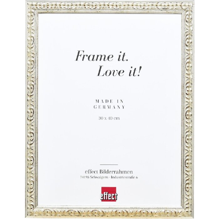 Effect Dřevěný rámeček na obraz Profil 86 Barok 60x80 cm stříbrný s akrylovým sklím