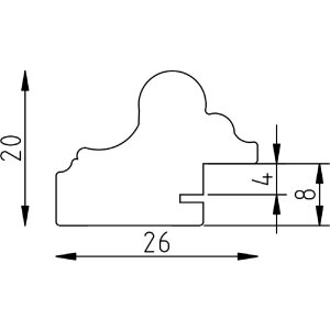 Effect Dřevěný obrazový rám Profil 86 Barok 59,4x84,1 cm černý-stříbrný