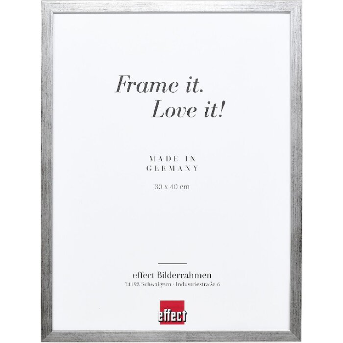 Effect dřevěný rám s profilovým lemem Top S stříbrný 10x15 cm umělé sklo