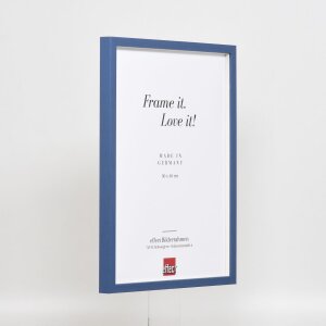 Efektní dřevěný rám profil 35 modrý 50x70 cm normální sklo + distanční rámeček