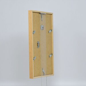 Efektní dřevěný rám profil 35 dub 10,5x14,8 cm normální sklo + distanční rámeček