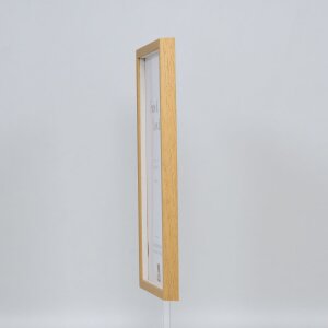 Efektní dřevěný rám profil 35 dub 10,5x14,8 cm normální sklo + distanční rámeček
