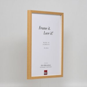 Efektní dřevěný rám profil 35 dub 10,5x14,8 cm normální sklo + distanční rámeček