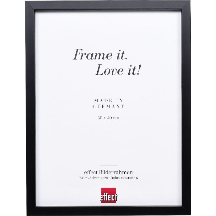 Effect Dřevěný rám profil 58 černý 13x13 cm s křížovým sklem a oddělovací lištou