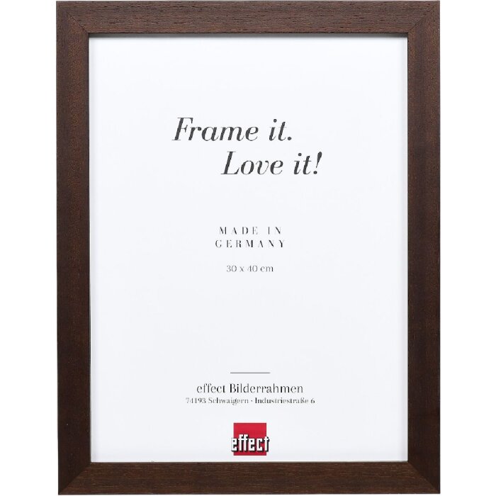 Effect Zrcadlo na stěnu Profil 52 v odstínu wenge, masivní dřevo, kvadratický design