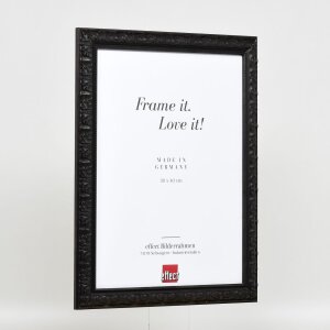 Efektní nástěnné zrcadlo dřevěný profil 94 černá 59,4x84,1 cm zrcadlo