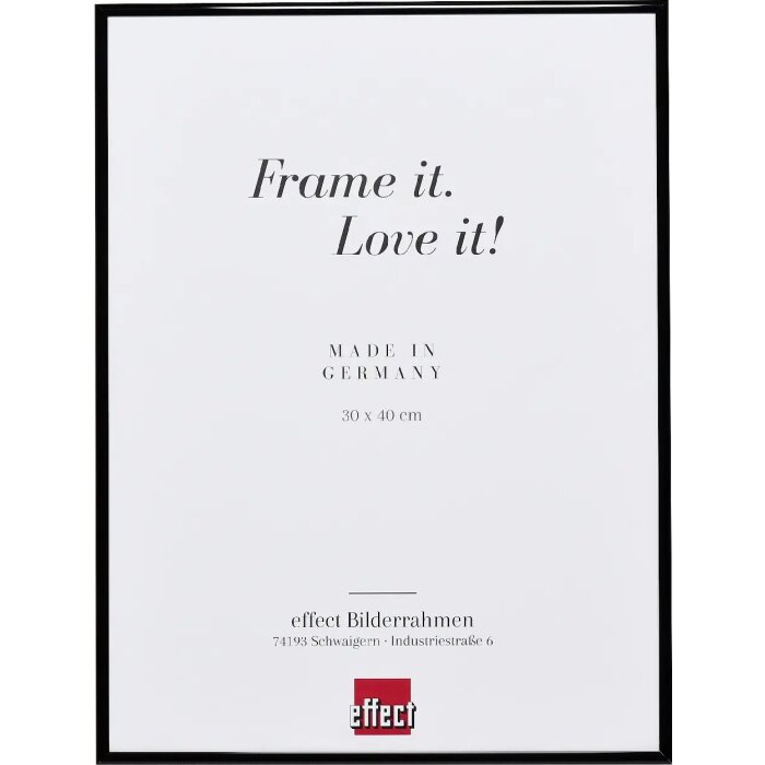 Hliníkový obrazový rám Effect Quadro 18x24 cm s černým lesklým muzejním sklem